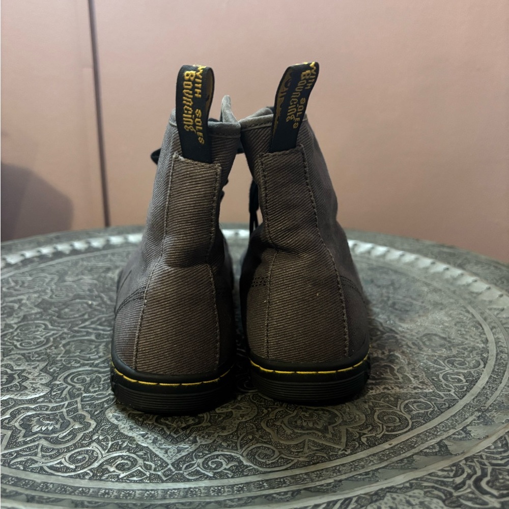 Dr. Martens Charcoal Canvas Boots - Picture 3 of 5
